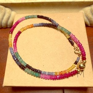 Genuine Raw Cut Sapphire & Gold Necklace ♥️